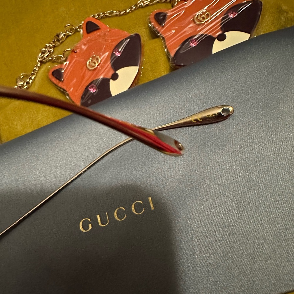 {NEW} $699 GUCCI pink gold metal glasses - 100% Authentic - Picture 13 of 16